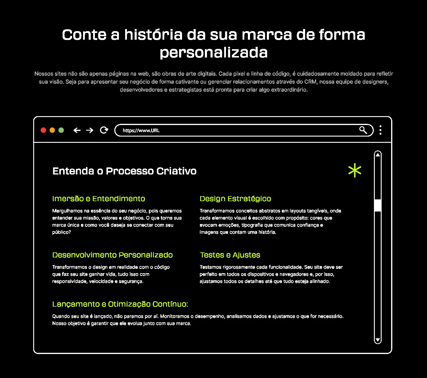 3WW Website — versão mobile e detalhes de interface