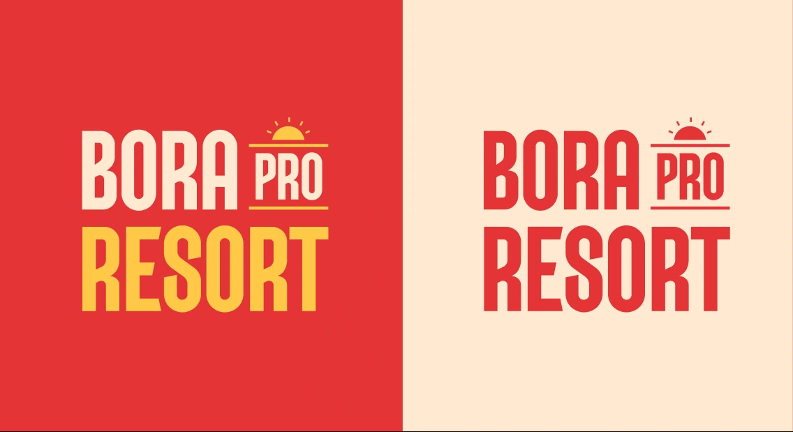 Bora Pro Resort — logotipo em duas versões de cor