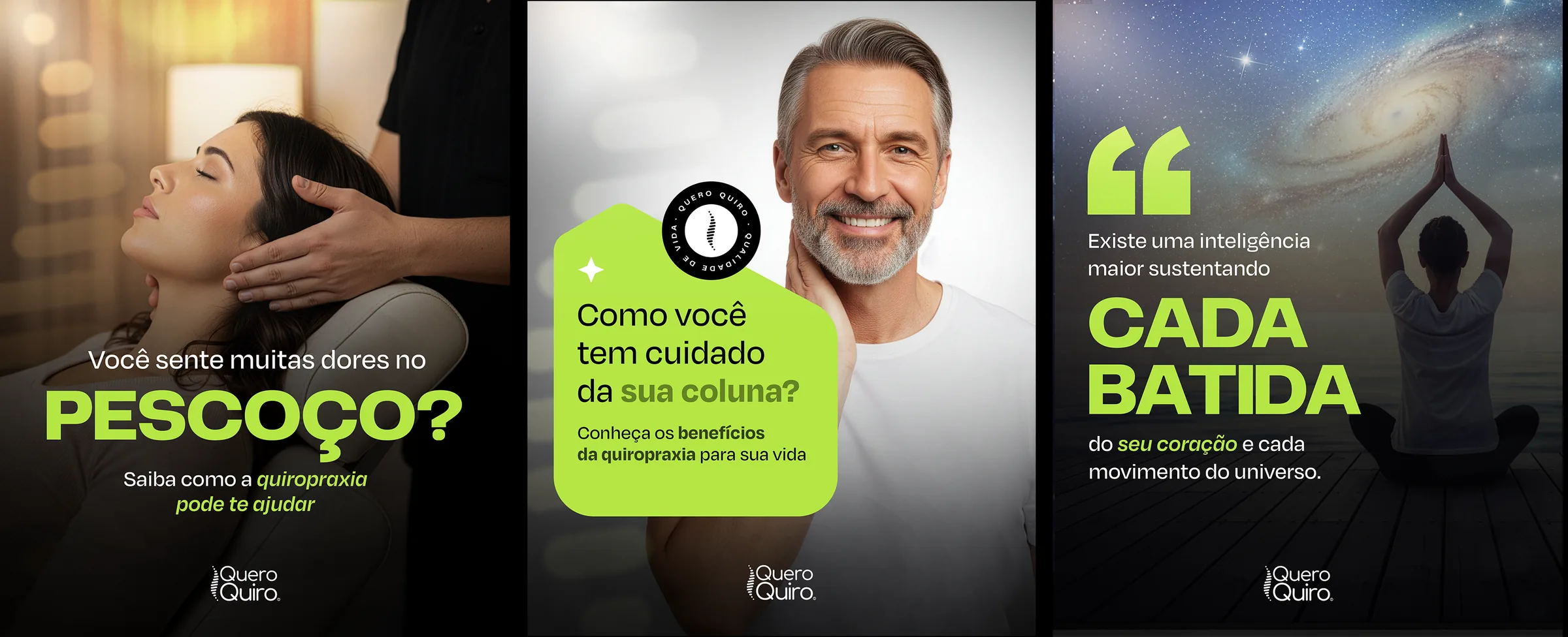 Social media para Quero Quiro — quiropraxia e bem-estar