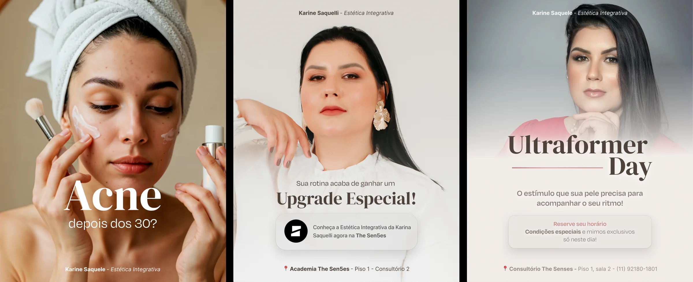 Social media para Karine Saquetti — estética integrativa